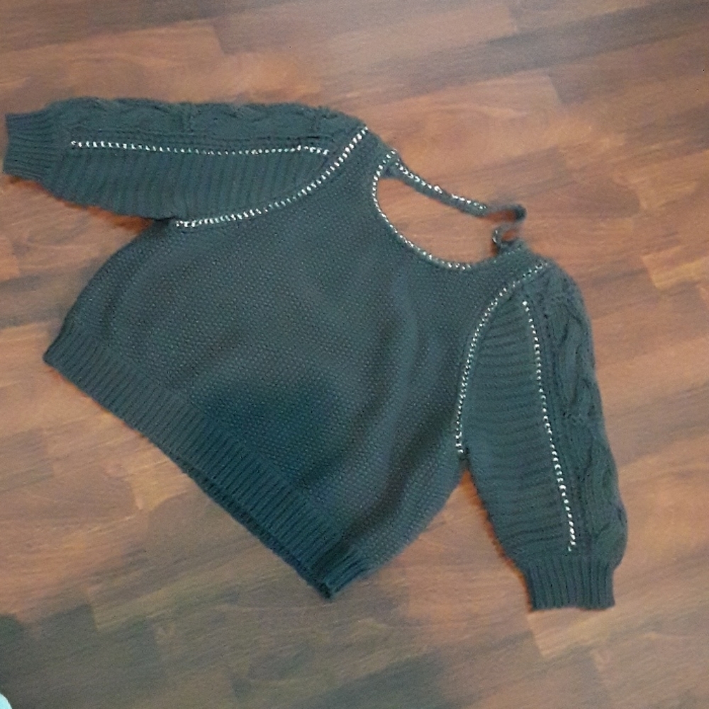 Cropped Rebecca Taylor charcoal sweater